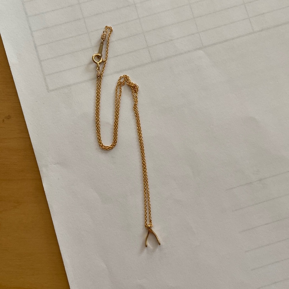 Fox and Rose wishbone necklace